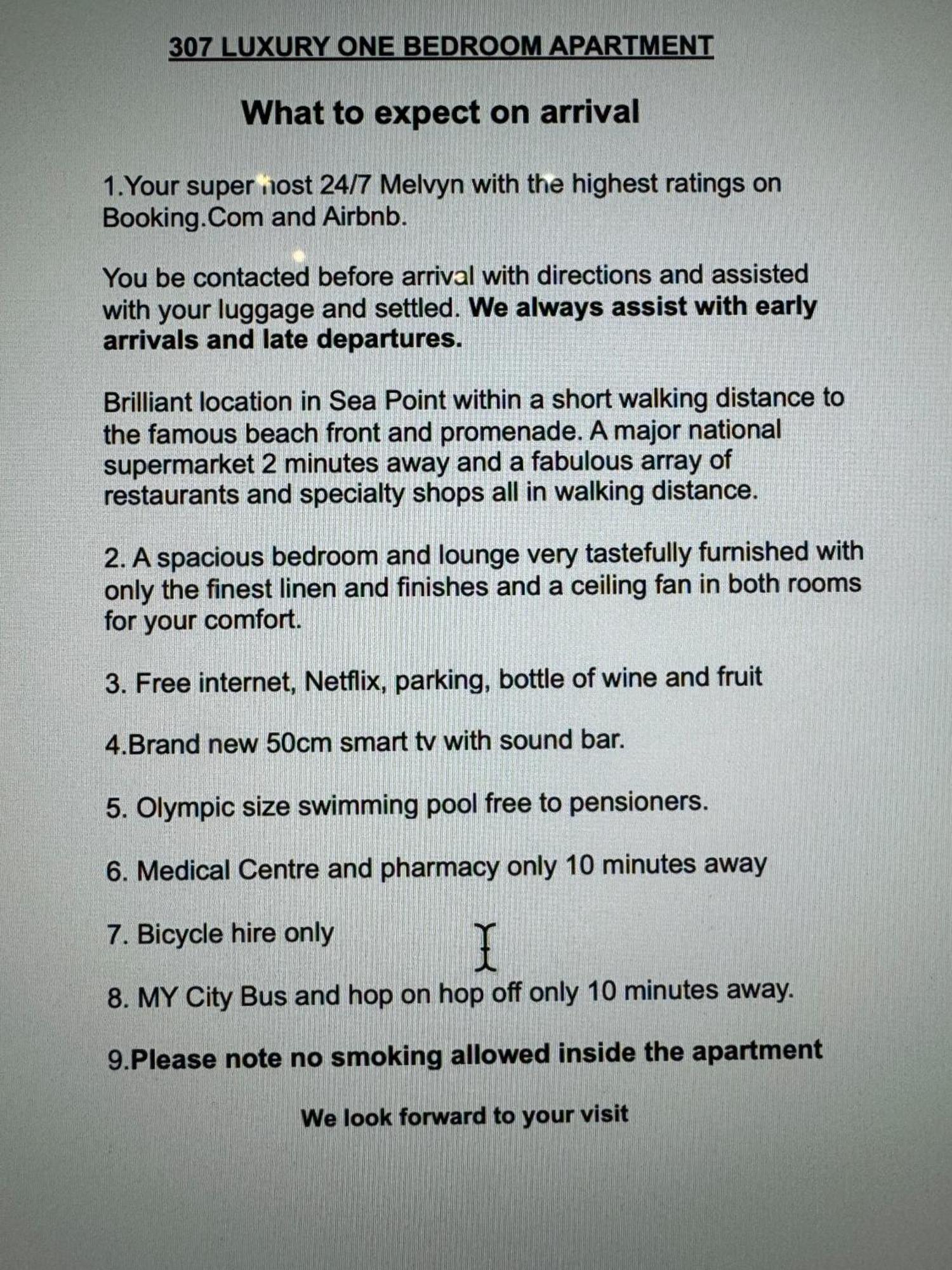 Apartment Heylon Sea Point Luxury Spacious One Bedroom Queen Size Bed & Inverter Cape Town